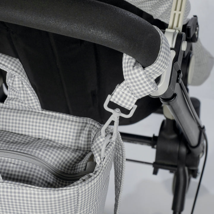 Pasito a Pasito - Changing Bag - Little Bloom Vichy Grey - Mabel & Fox