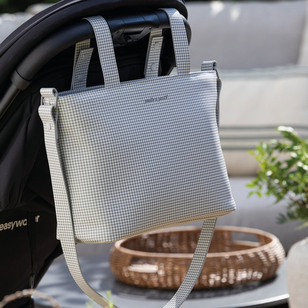 Pasito a Pasito - Crossbody Bag - Little Bloom Vichy Grey - Mabel & Fox