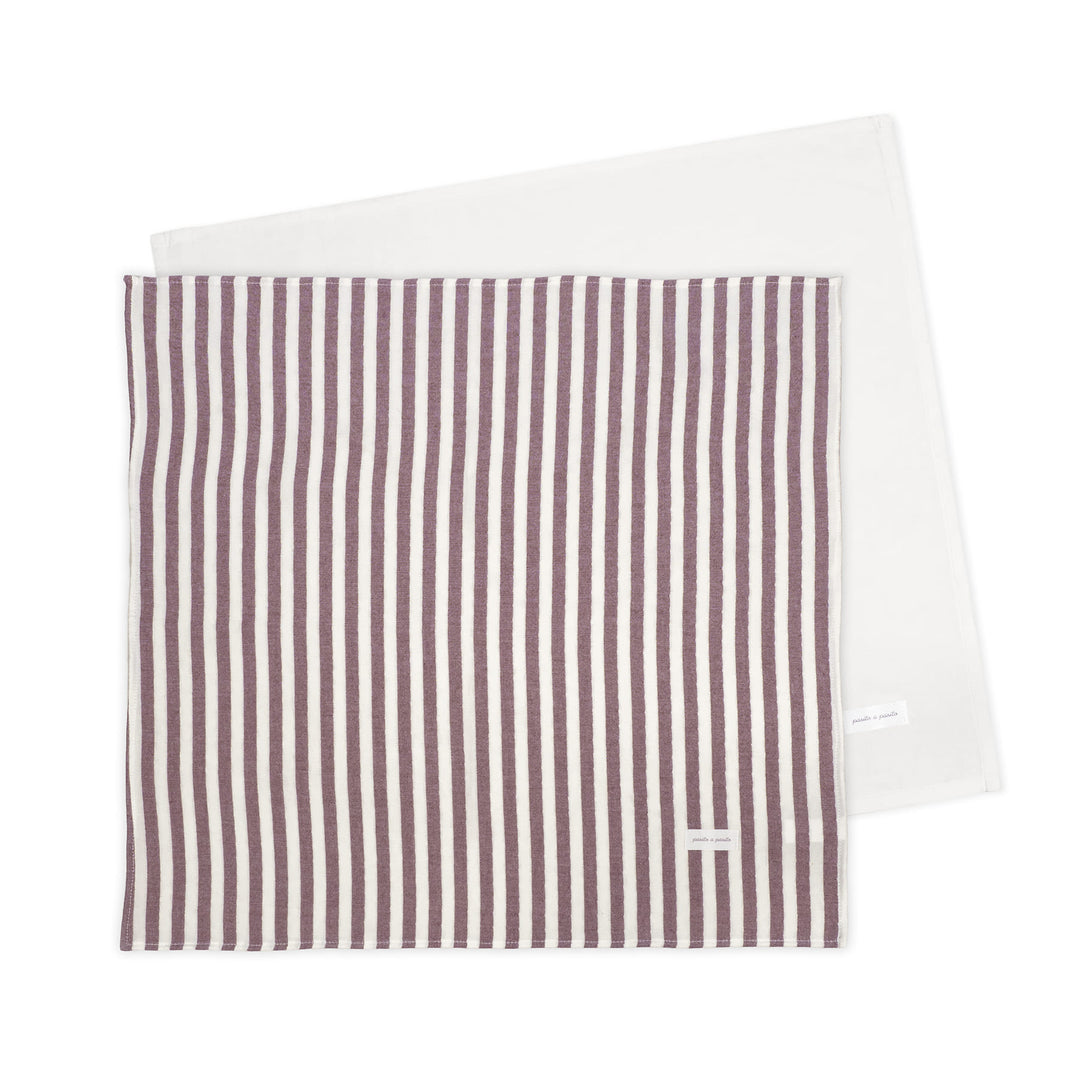 Pasito a Pasito - Muslin Square Set - Cherry Stripes (2 Pack) - Mabel & Fox