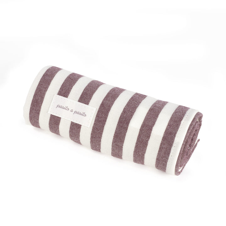 Pasito a Pasito - Muslin Square Set - Cherry Stripes (2 Pack) - Mabel & Fox