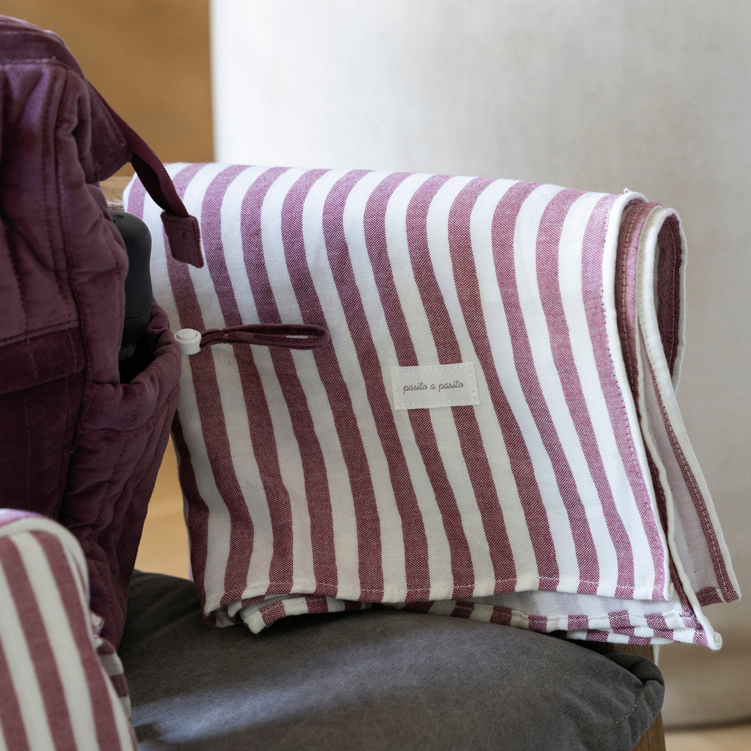 Pasito a Pasito - Muslin Square - Cherry Stripes - Mabel & Fox