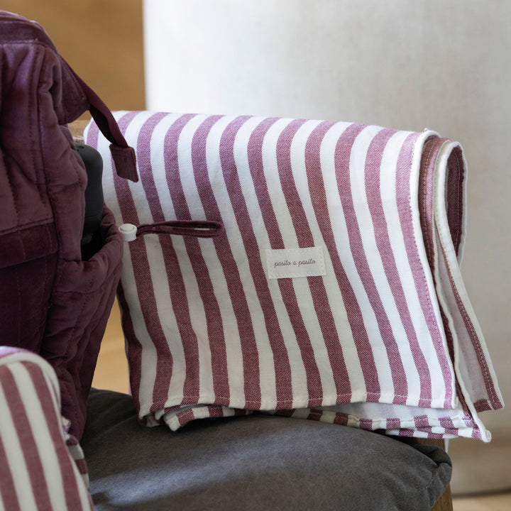 Pasito a Pasito - Muslin Square - Cherry Stripes - Mabel & Fox