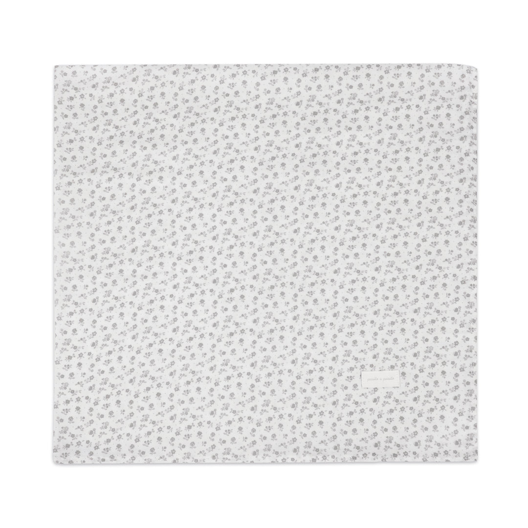 Pasito a Pasito - Muslin Swaddle - Little Bloom Flowers Grey - Mabel & Fox