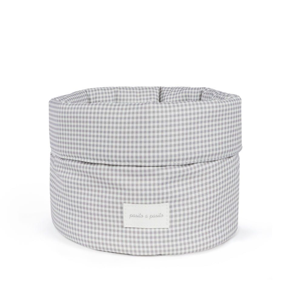 Pasito a Pasito - Organiser Basket - Little Bloom Vichy Grey - Mabel & Fox