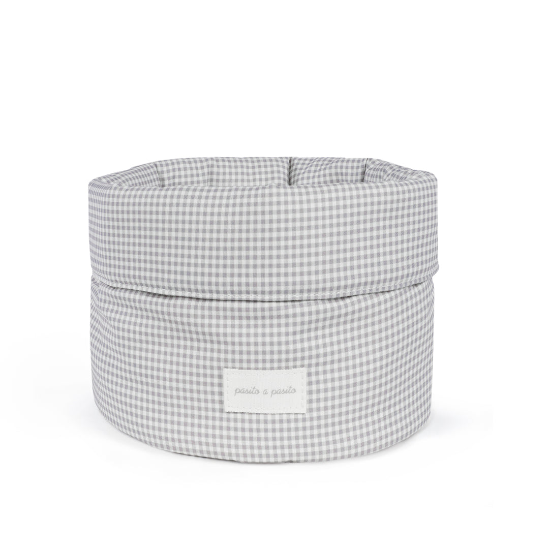 Pasito a Pasito - Organiser Basket - Little Bloom Vichy Grey - Mabel & Fox