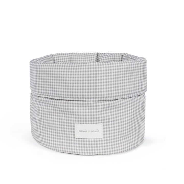 Pasito a Pasito - Organiser Basket - Little Bloom Vichy Grey - Mabel & Fox