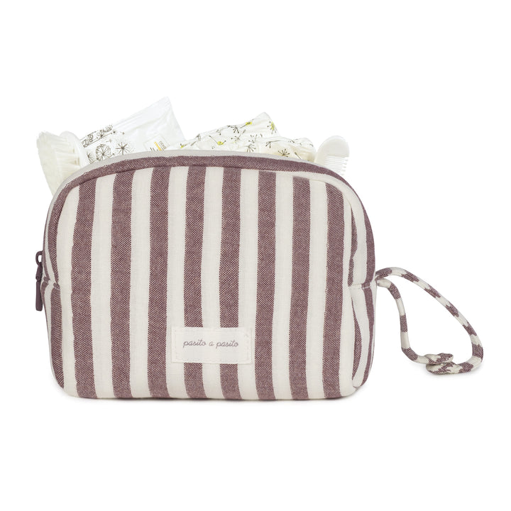 Pasito a Pasito - Toiletry Bag - Cherry Stripes - Mabel & Fox