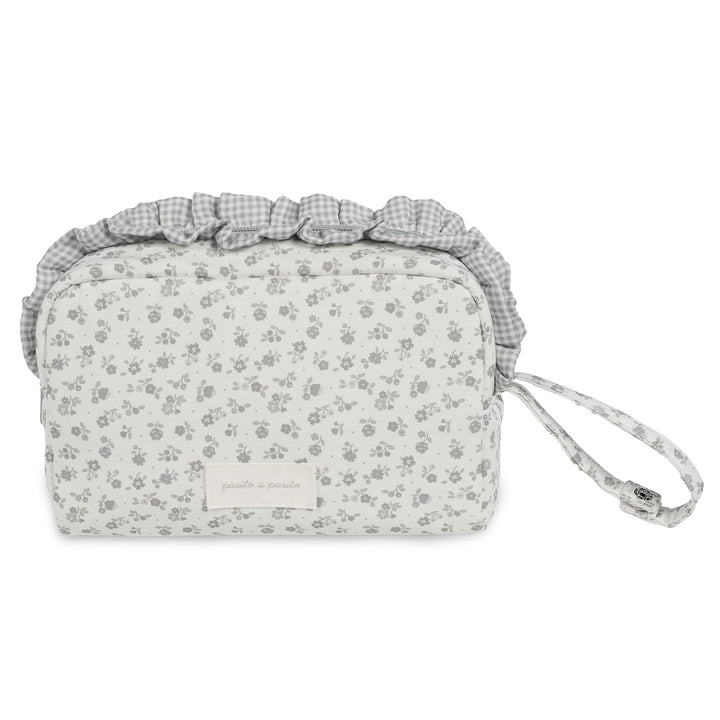 Pasito a Pasito - Toiletry Bag - Little Bloom Flowers Grey - Mabel & Fox