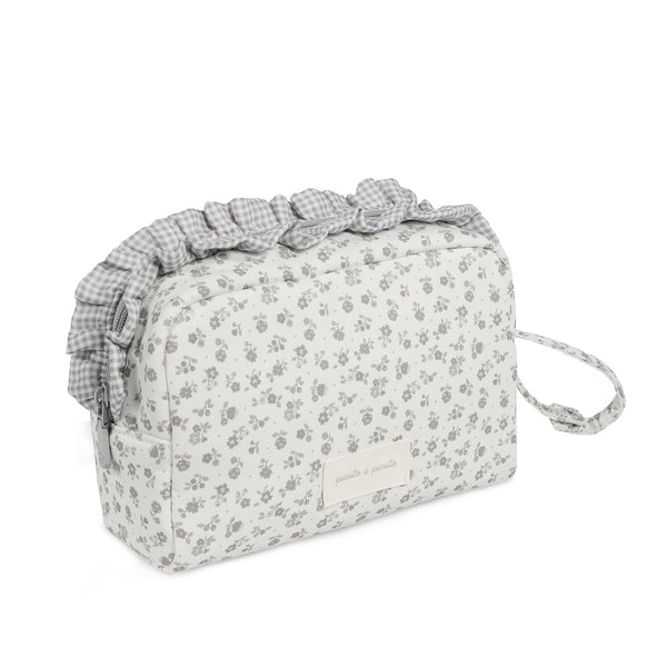 Pasito a Pasito - Toiletry Bag - Little Bloom Flowers Grey - Mabel & Fox