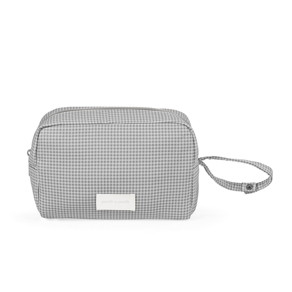 Pasito a Pasito - Toiletry Bag - Little Bloom Vichy Grey - Mabel & Fox