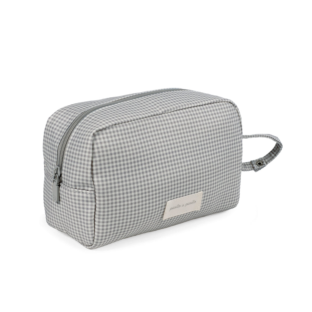 Pasito a Pasito - Toiletry Bag - Little Bloom Vichy Grey - Mabel & Fox