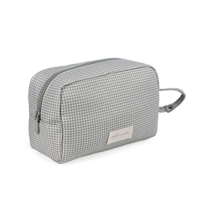 Pasito a Pasito - Toiletry Bag - Little Bloom Vichy Grey - Mabel & Fox