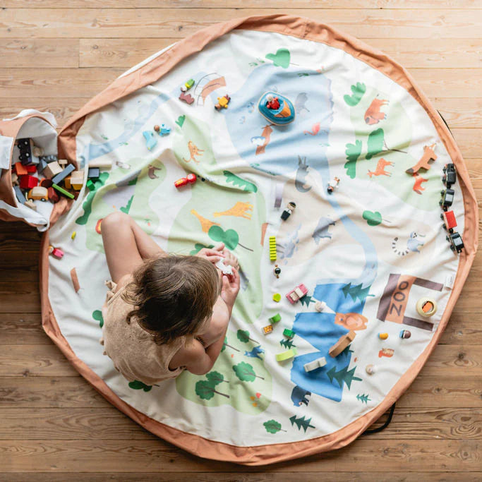 Play & Go - Playmat & Toy Basket - Zoo - Mabel & Fox