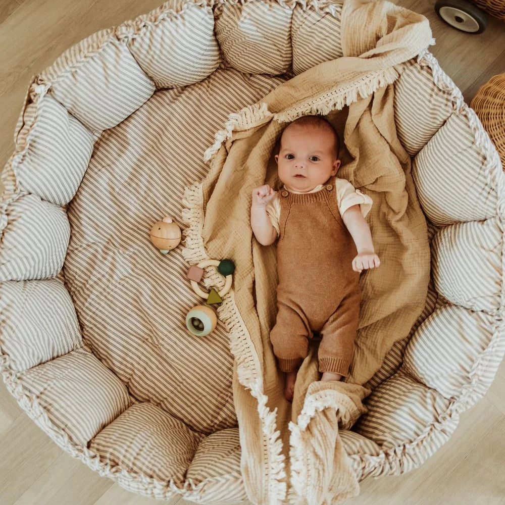 Play & Go - Soft Bloom Playmat - Blue Stripes - Mabel & Fox