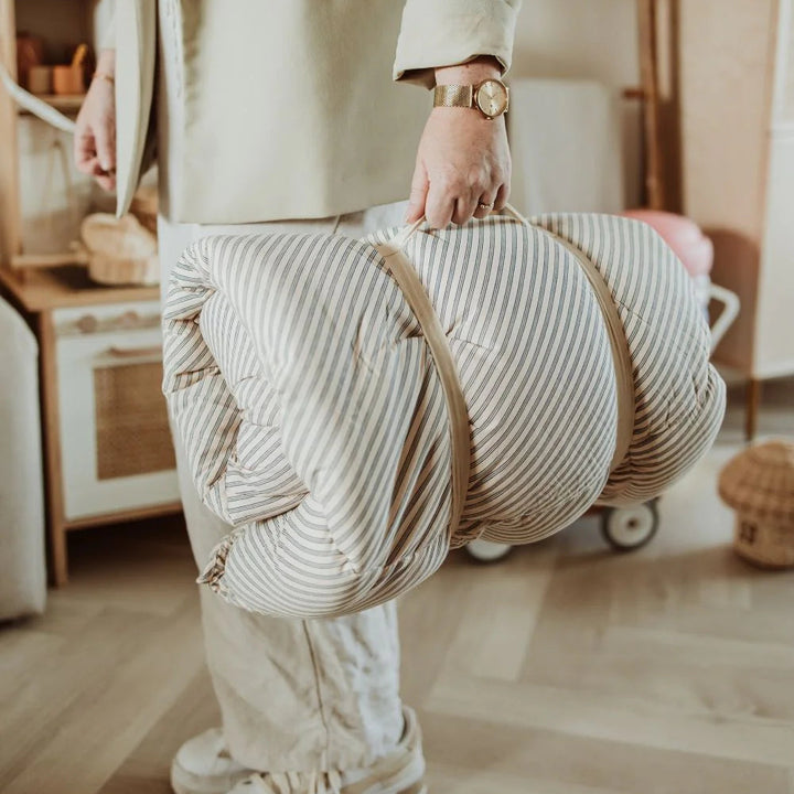 Play & Go - Soft Bloom Playmat - Blue Stripes - Mabel & Fox