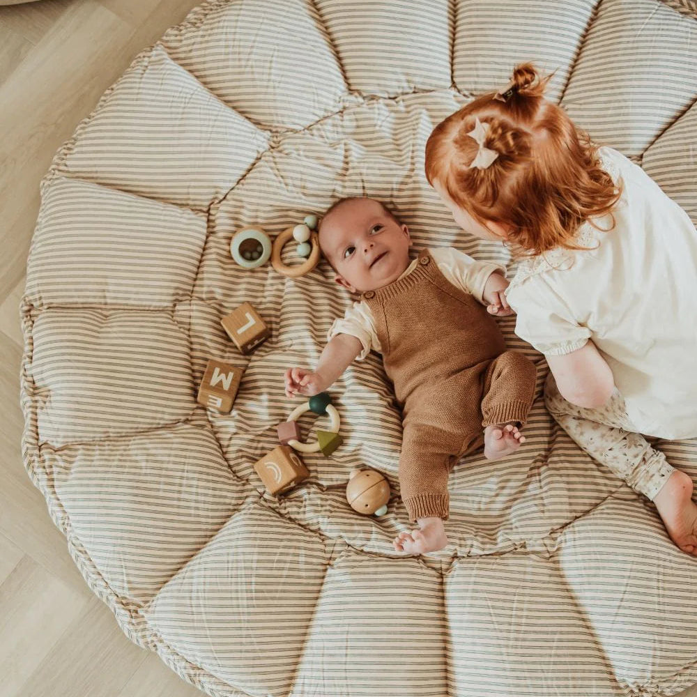 Play & Go - Soft Bloom Playmat - Blue Stripes - Mabel & Fox