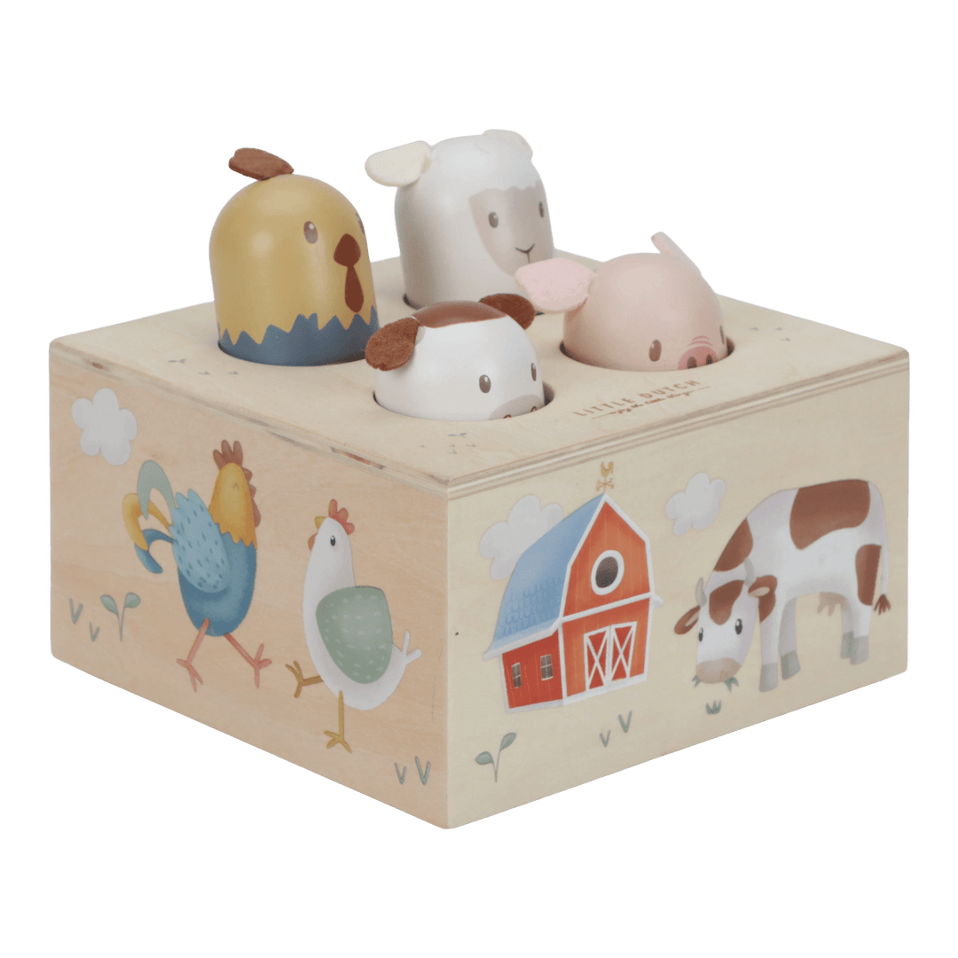 Little Dutch - Wooden Farm Pop Up Animals - Mabel & Fox