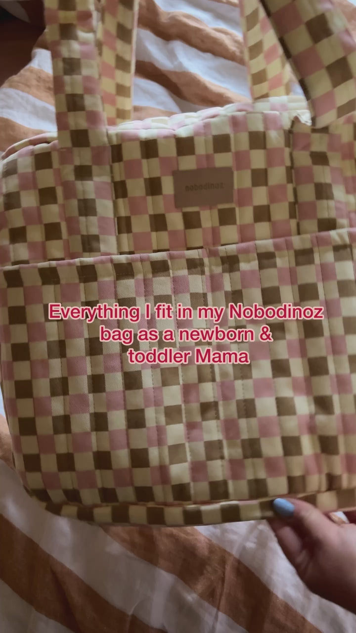 Nobodinoz - Hyde Park Waterproof Stroller Bag - Yellow Pink Mosaic