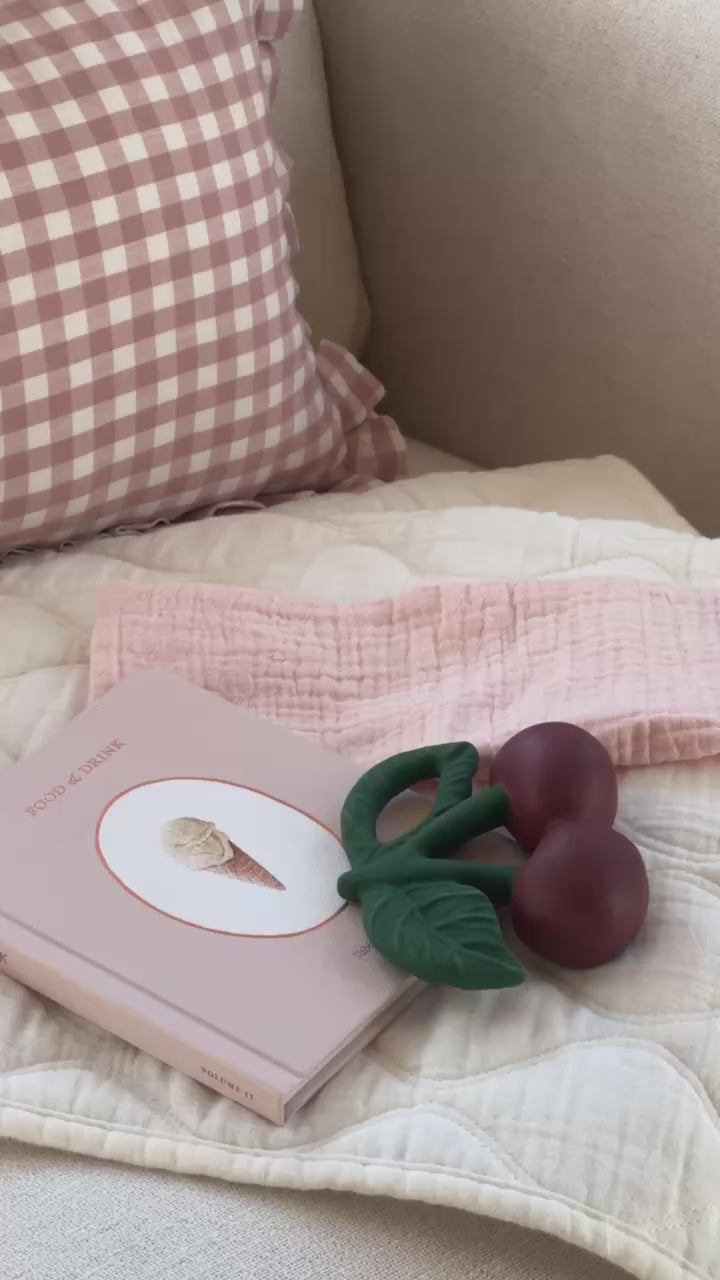 Mabel & Fox - Gingham Ruffle Cushion Cover - Pink