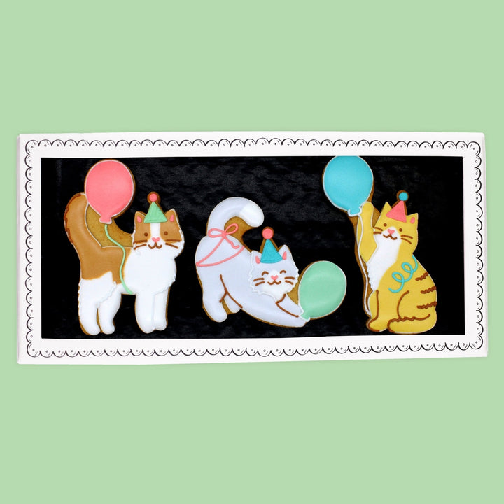 Biscuiteers - Purrfect Party Cats Letterbox Biscuits