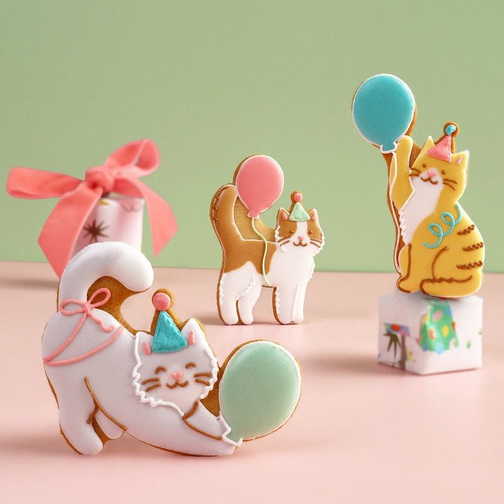 Biscuiteers - Purrfect Party Cats Letterbox Biscuits