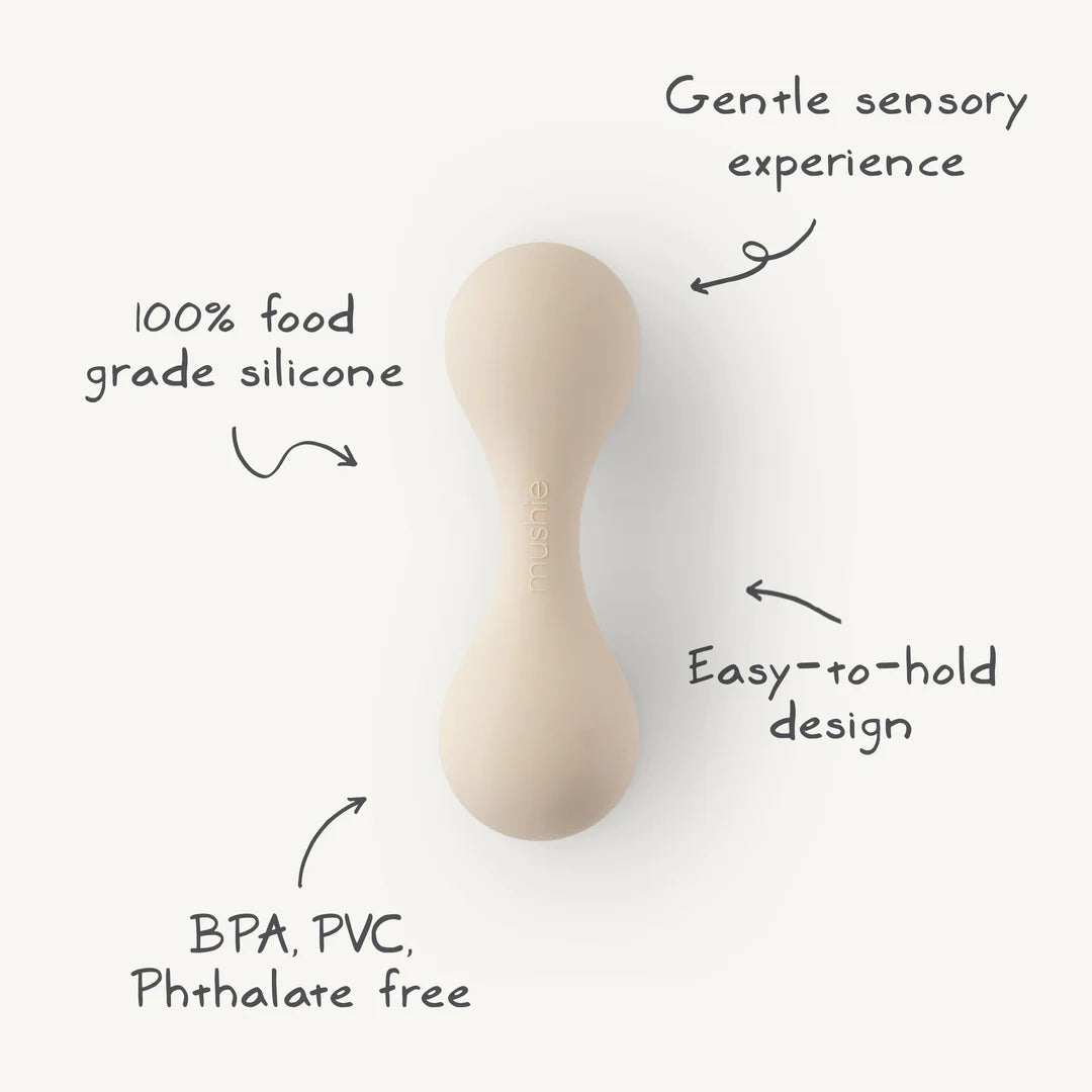 Mushie - Silicone Baby Rattle -Dried Thyme