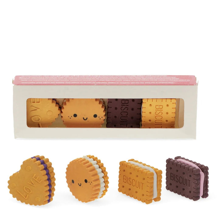 Rex London - Erasers (Set Of 4) - Biscuits - Mabel & Fox