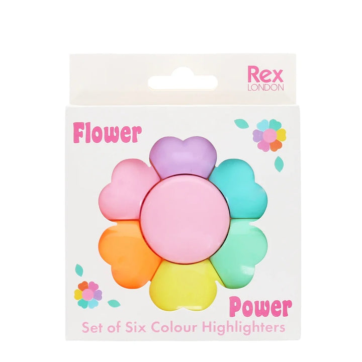 Rex London - Flower Shaped Highlighter Set - Flower Power - Mabel & Fox