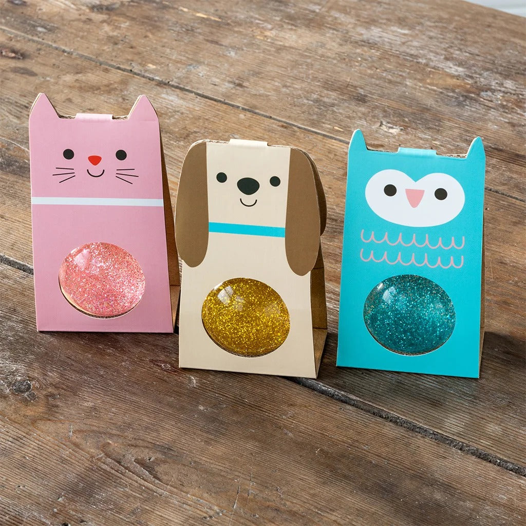 Rex London - Glitter Bouncy Ball - Gold Dog - Mabel & Fox