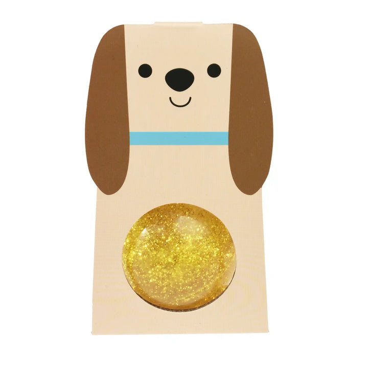 Rex London - Glitter Bouncy Ball - Gold Dog - Mabel & Fox