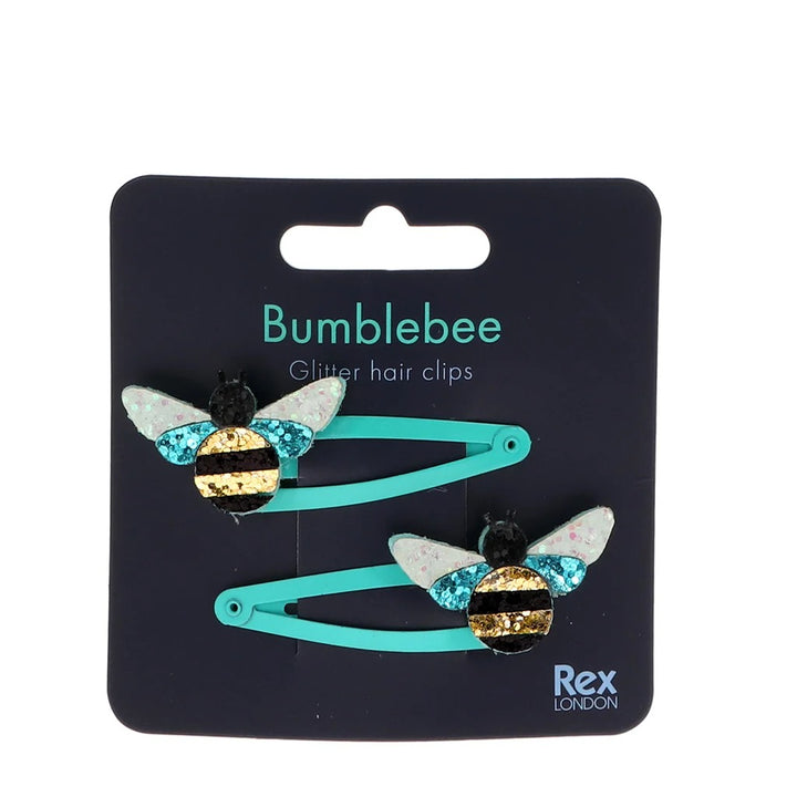 Rex London - Glitter Hair Clips (Set Of 2) - Bumblebee - Mabel & Fox