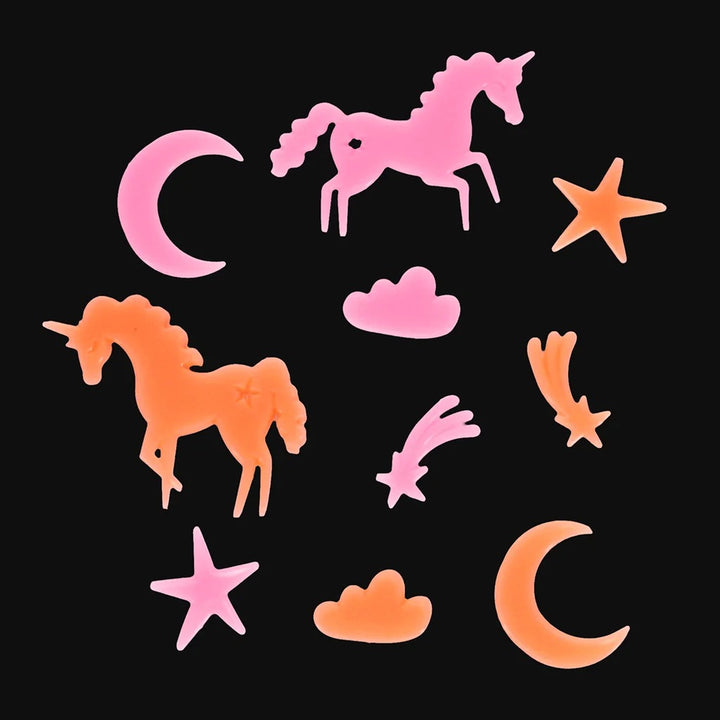 Rex London - Glow In The Dark Stick-On Shapes (Box Of 24) - Unicorns - Mabel & Fox