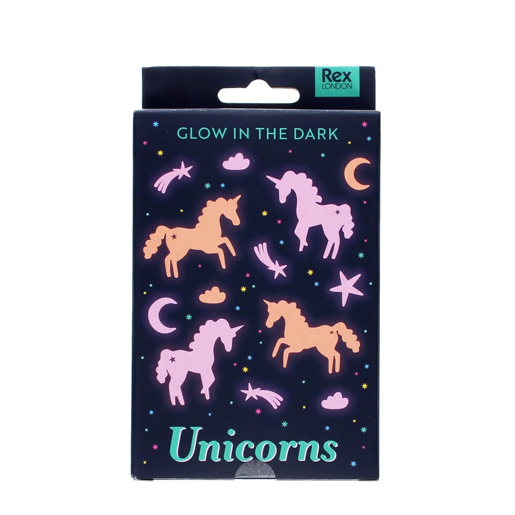 Rex London - Glow In The Dark Stick-On Shapes (Box Of 24) - Unicorns - Mabel & Fox