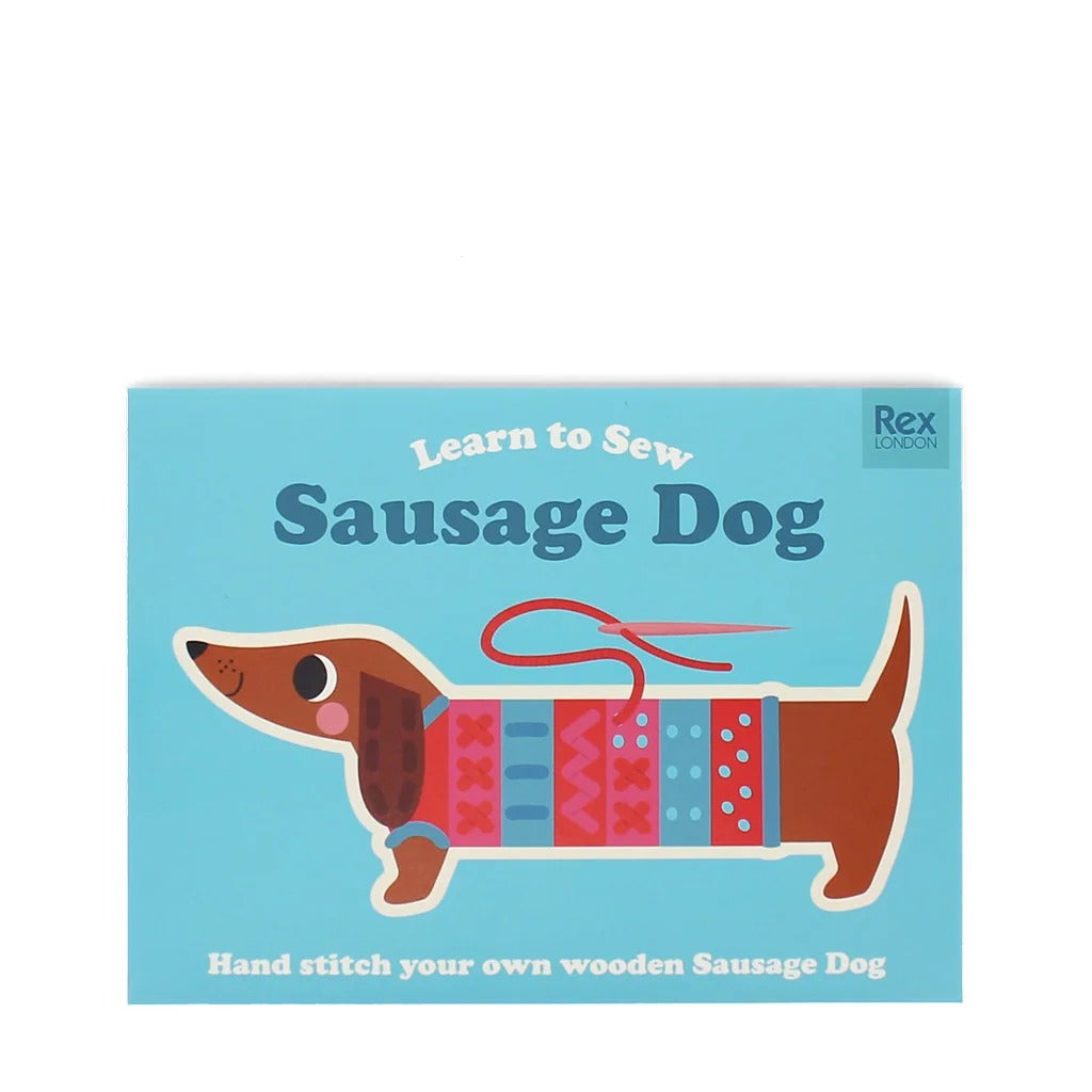 Rex London - Learn To Sew - Wooden Hand-Stitch Set - Sausage Dog - Mabel & Fox