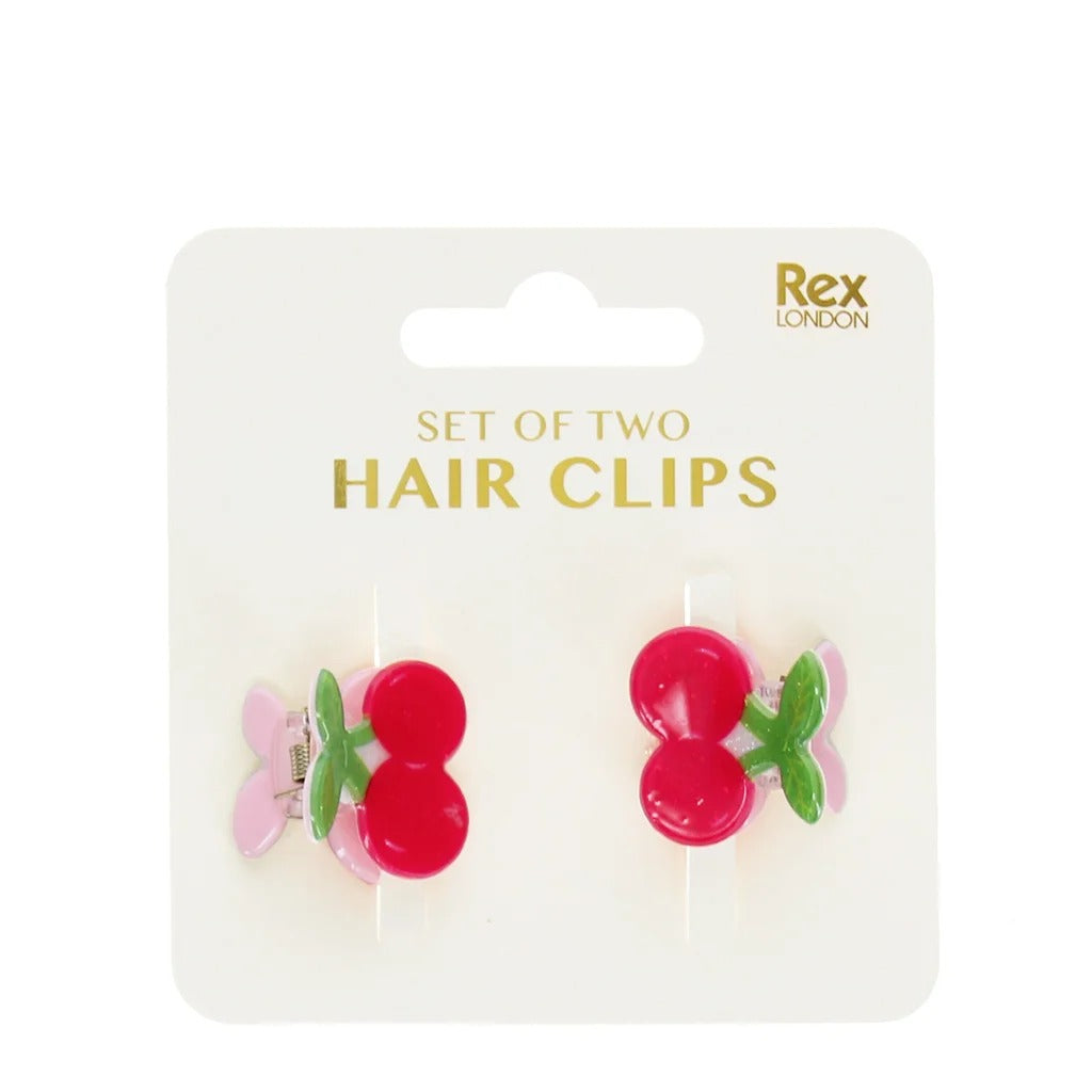 Rex London - Mini Hair Claw Clips (Set Of 2) - Cherries - Mabel & Fox