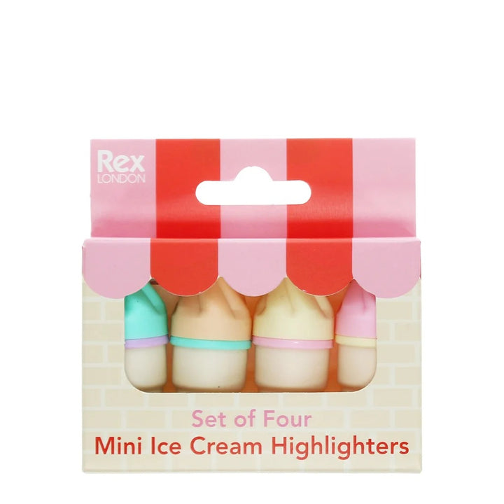 Rex London - Mini Highlighters - Ice Cream ( 4 Pack) - Mabel & Fox