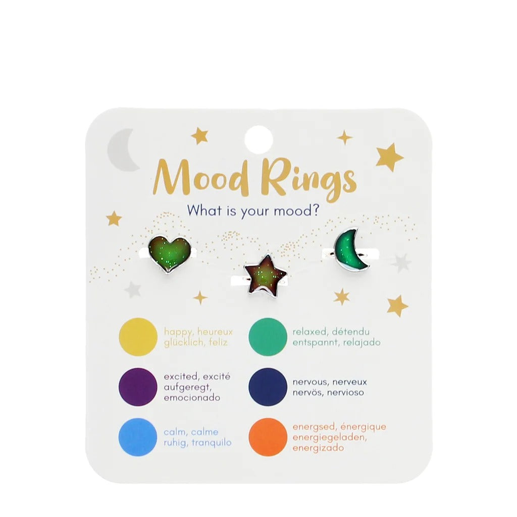 Rex London - Mood Rings - Heart, Star & Moon (Set Of 3) - Mabel & Fox