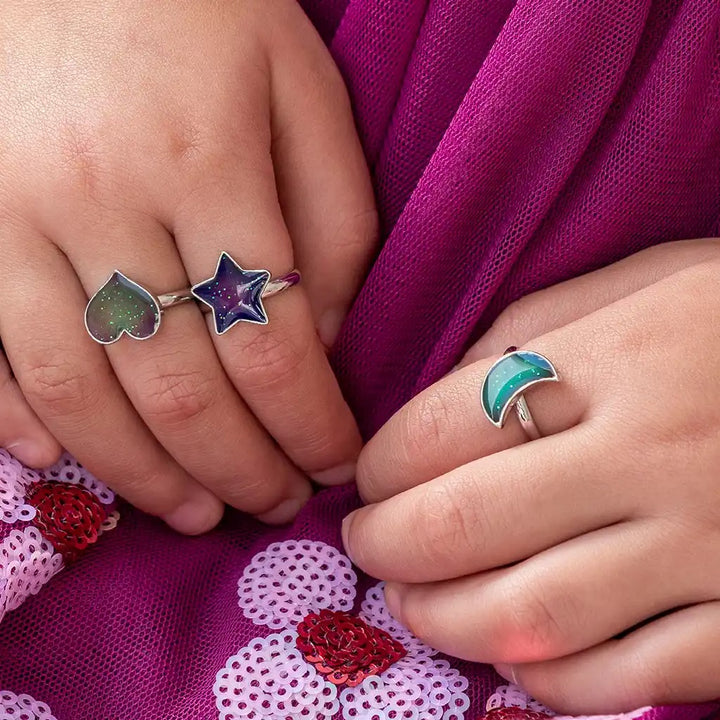 Rex London - Mood Rings - Heart, Star & Moon (Set Of 3) - Mabel & Fox