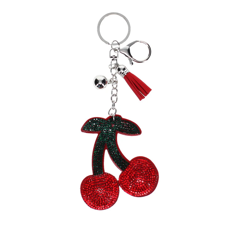 Rex London - Sparkly Keyring Bag Charm - Cherry - Mabel & Fox