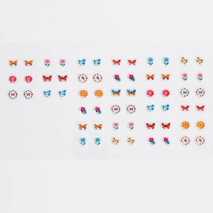 Rex London - Stick On Earrings (30 Pairs) - Floral Flutter - Mabel & Fox