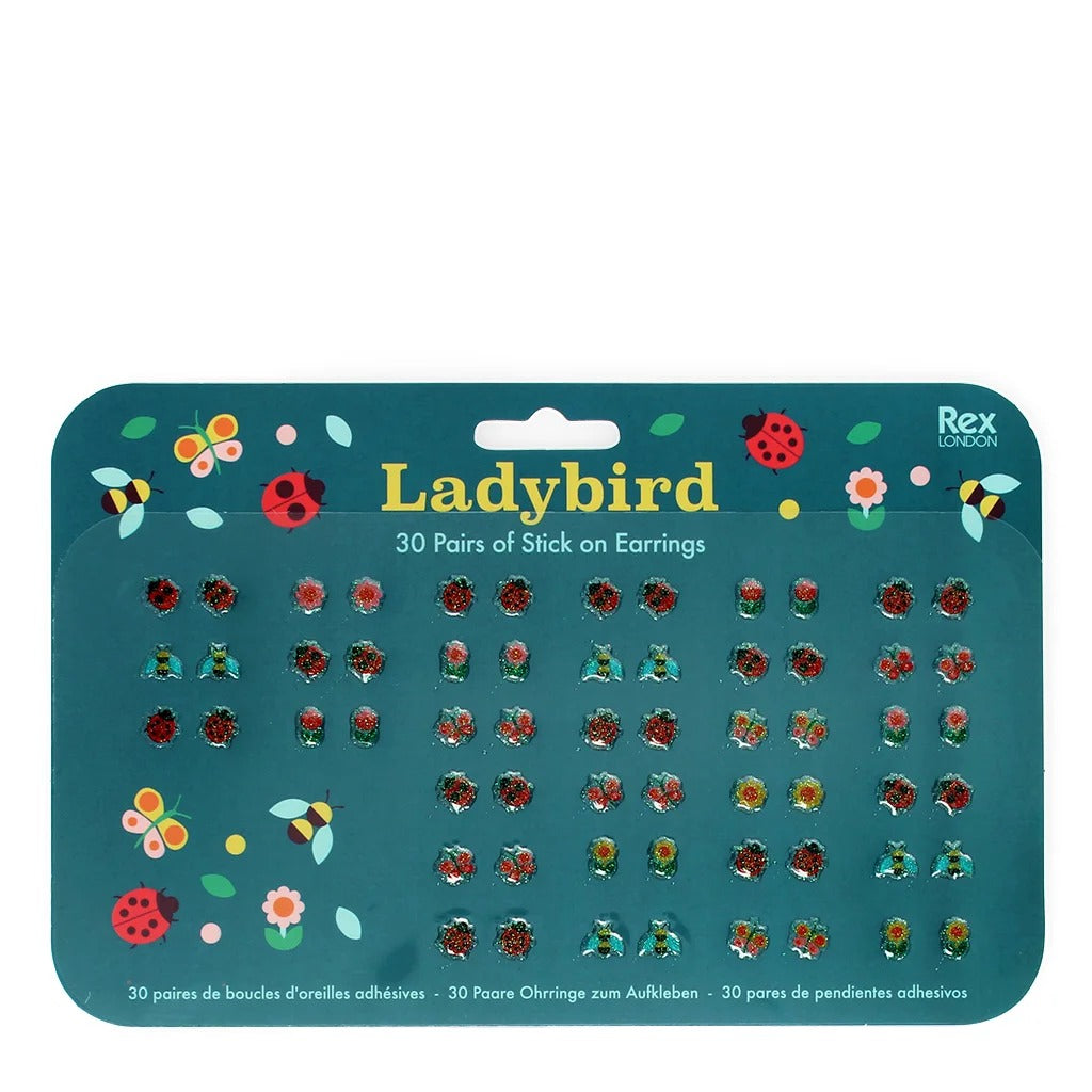 Rex London - Stick On Earrings (30 Pairs) - Ladybird - Mabel & Fox