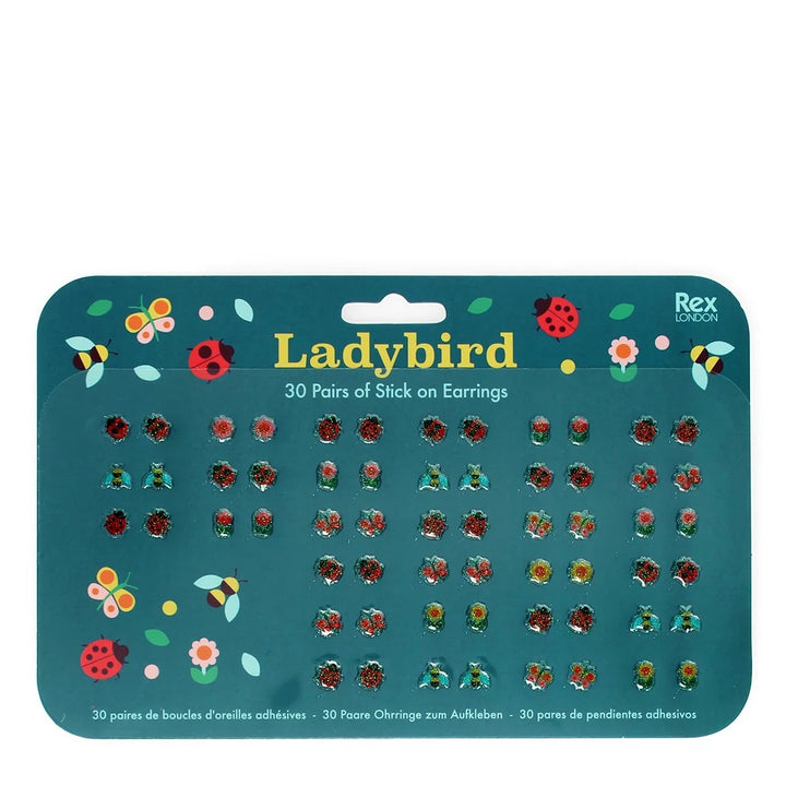 Rex London - Stick On Earrings (30 Pairs) - Ladybird - Mabel & Fox