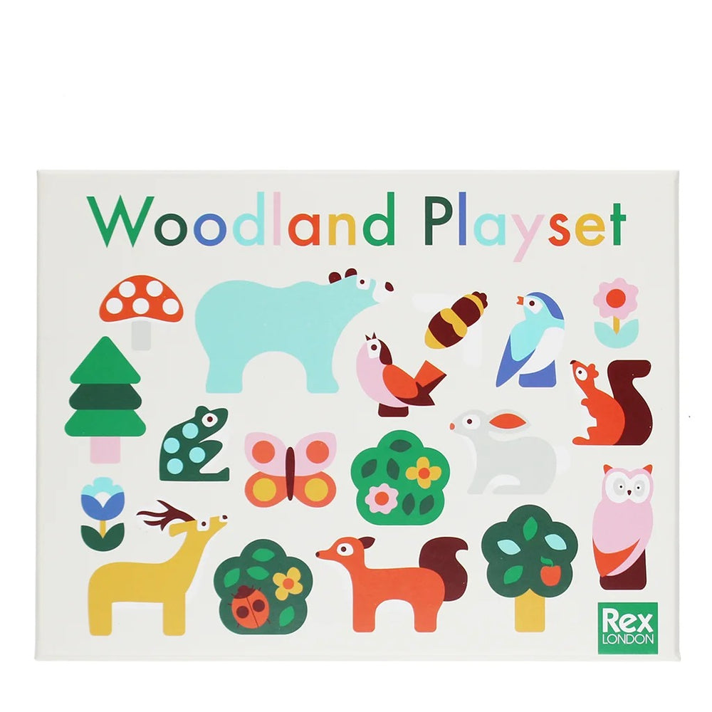 Rex London - Wooden Animal Playset - Woodland - Mabel & Fox
