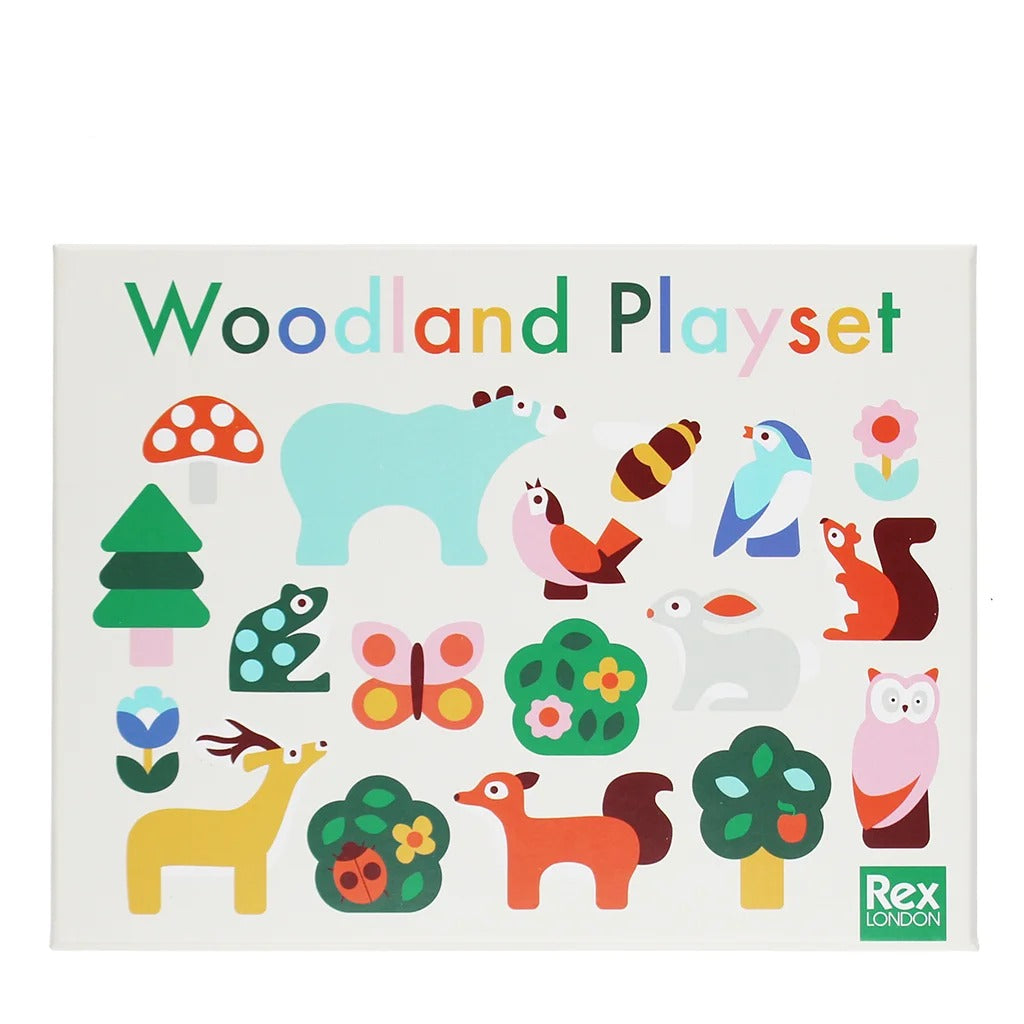 Rex London - Wooden Animal Playset - Woodland - Mabel & Fox