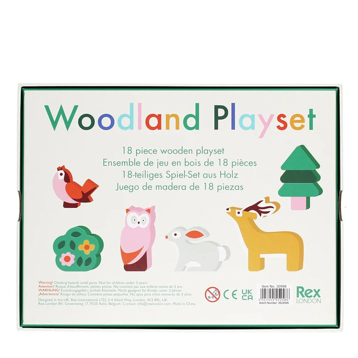 Rex London - Wooden Animal Playset - Woodland - Mabel & Fox