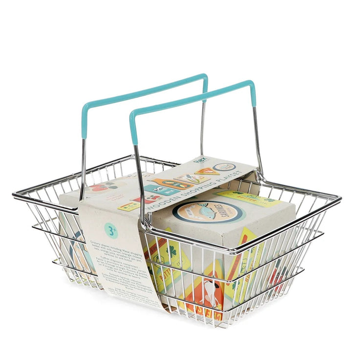 Rex London - Wooden Shopping Playset With Basket - Mabel & Fox