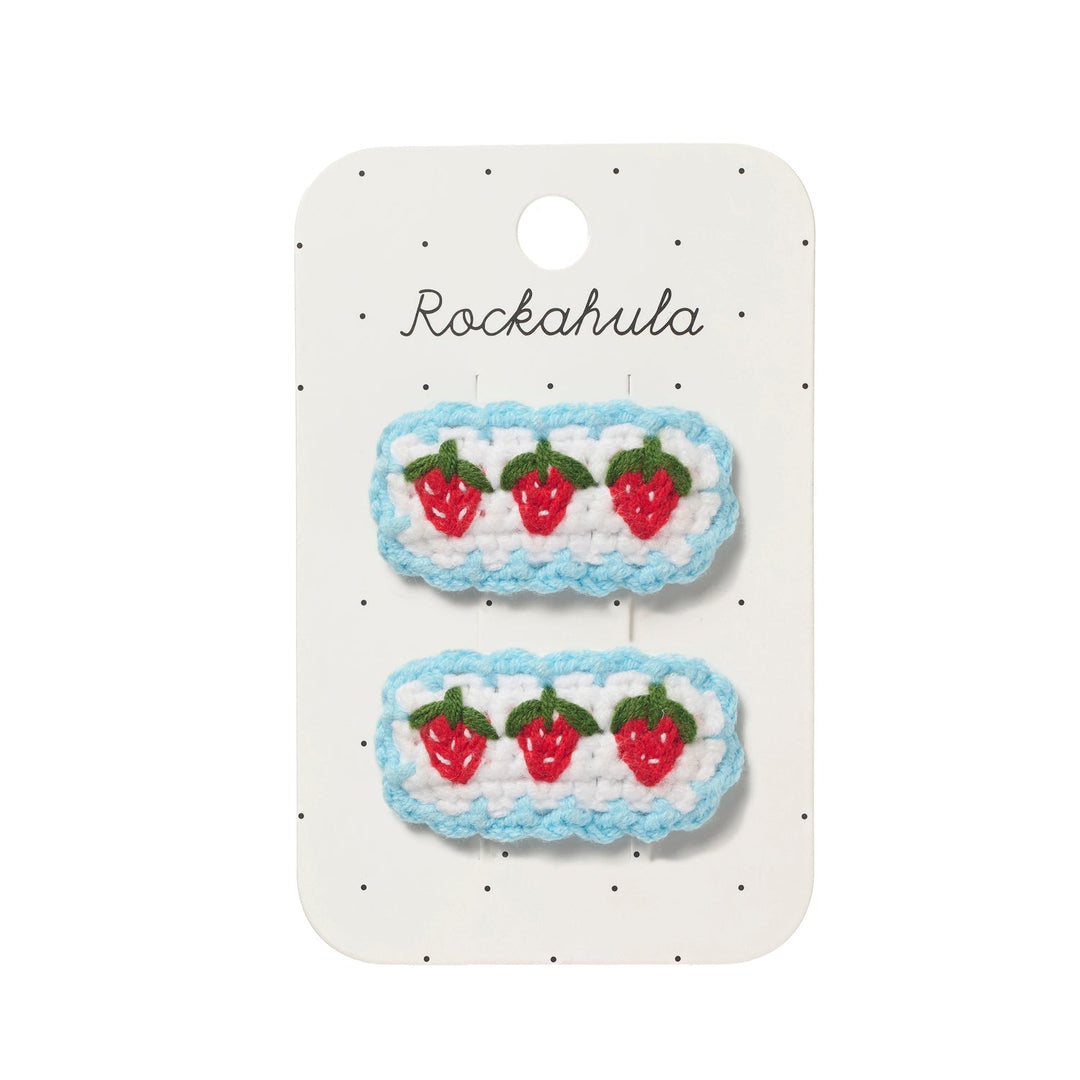 Rockahula – Crochet Strawberry Frill Clips - Mabel & Fox