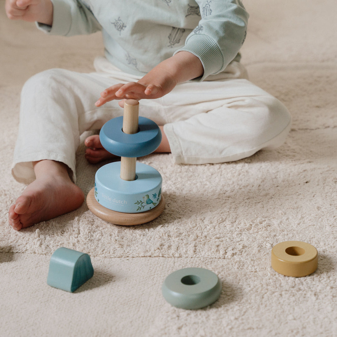 Little Dutch - Wooden Rocking Ring Stacker - Forest Friends - Mabel & Fox