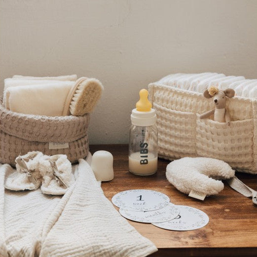 Babyshower – Nappies Storage Basket – Roseberry - Mabel & Fox