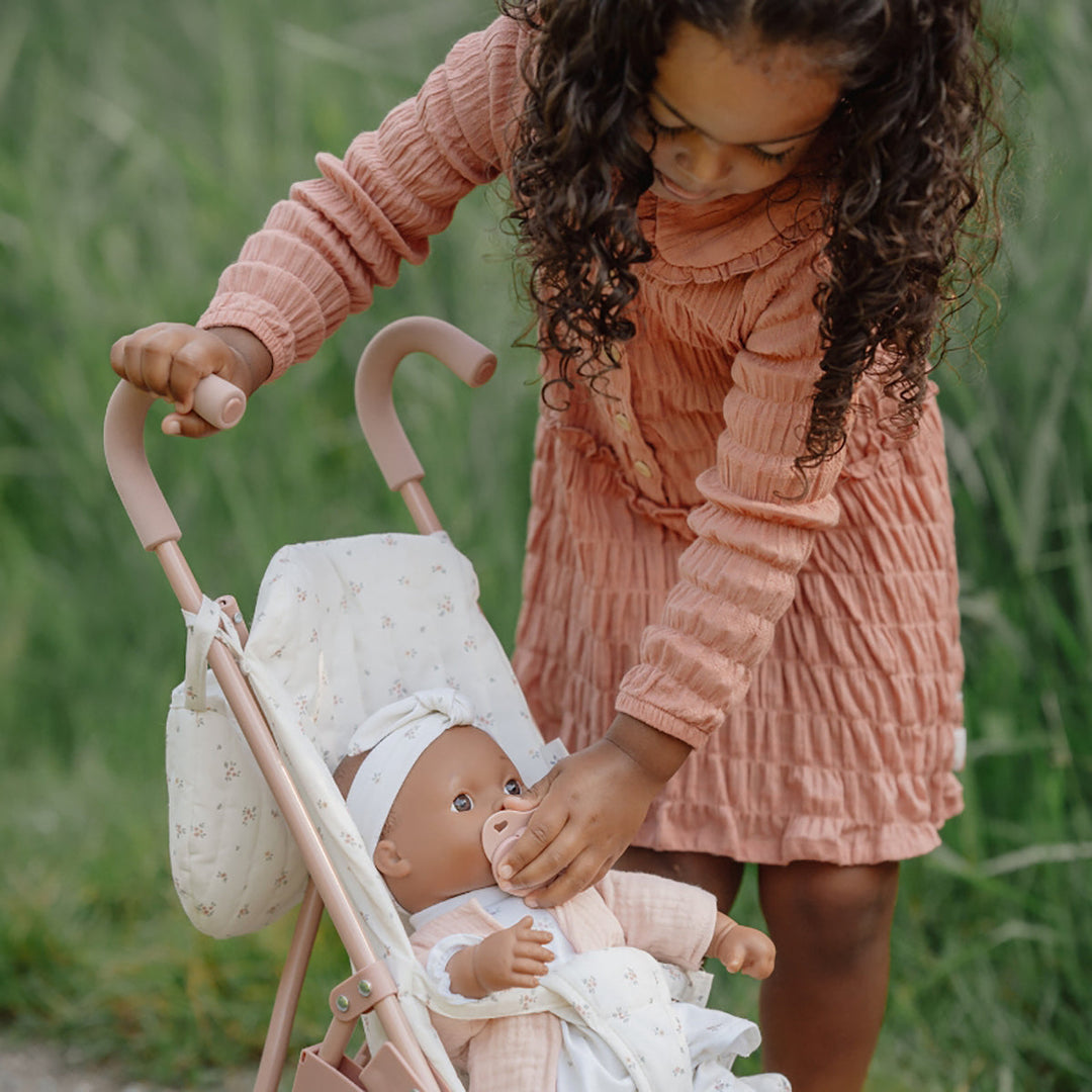 Little Dutch - Metal Doll Stroller - Pink - Mabel & Fox